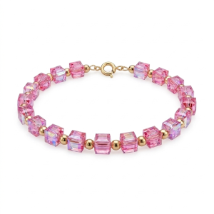 12001 - Gold Filled Bracelet With Swarovski Crystal - Rose 12001 - Gold Filled Bracelet With Swarovski Crystal - Rose