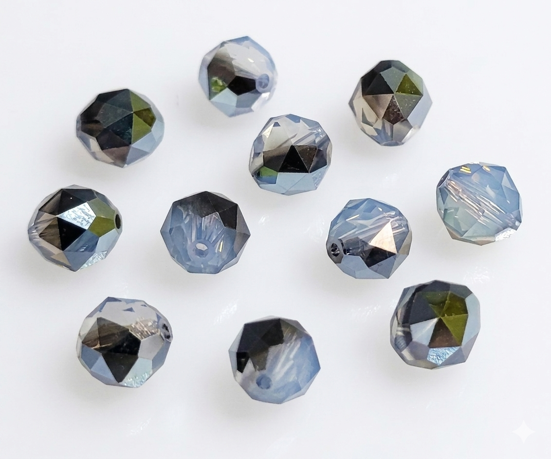 5025 - 6mm Swarovski Round Faceted Crystal Bead - White Opal Star Shine 5025 - 6mm Swarovski Round Faceted Crystal Bead - White Opal Star Shine