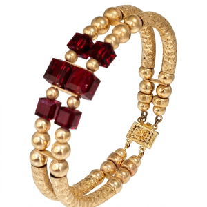 12045S - 14K Gold filled Bangle Bracelet With Swarovski - Siam