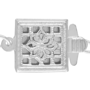 8.5x10 Sterling Silver Filigree Square Pearl Clasp - 1 Strand 8.5x10 Sterling Silver Filigree Square Pearl Clasp - 1 Strand
