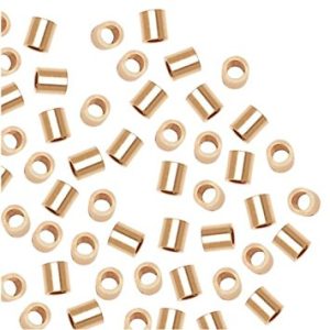 2x2mm Gold Filled Crimp Beads 100 pcs. - (14/20kt.) 2x2mm Gold Filled Crimp Beads 100 pcs. - (14/20kt.)