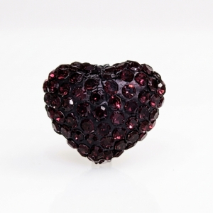 4224 - 13x14mm Shamballa Heart - Amethyst 4224 - 13x14mm Shamballa Heart - Amethyst