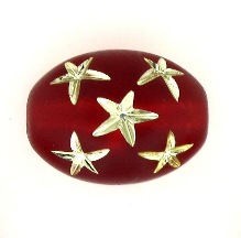 17x12mm Gold Star Oval Beads - Siam