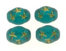 17x12mm Gold Star Oval Beads