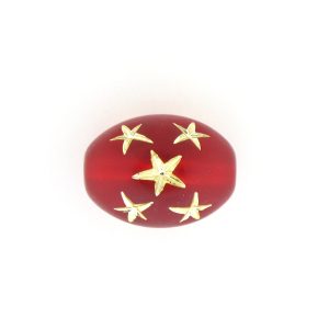 17x12mm Gold Star Oval Beads - Light Amethyst