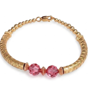 12004R - 14K Gold filled Bracelet With Swarovski Crystal - Rose