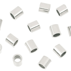 2x2mm Sterling Silver Crimp Beads 100 pcs.