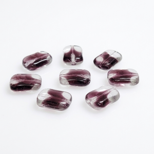 Czech Made Vintage Purple & Clear Striped Glass Bead - 13x9mm Czech Made Vintage Purple & Clear Striped Glass Bead - 13x9mm