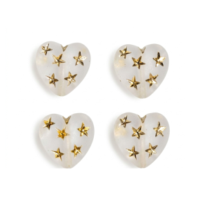 9552 - 10mm Gold Star Beads (Heart) - Frosty 9552 - 10mm Gold Star Beads (Heart) - Frosty