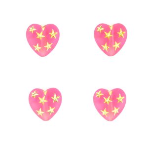 9552 - 10mm Gold Star Beads (Heart) - Pink 9552 - 10mm Gold Star Beads (Heart) - Pink