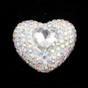 4232 - 19x24mm Shamballa Heart - Crystal AB
